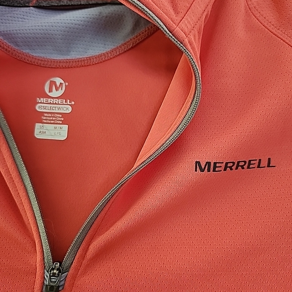 Merrell Women's Quarter Zip 1/4 Zip Select Wick Coral Pullover Size Medium - Picture 2 of 3